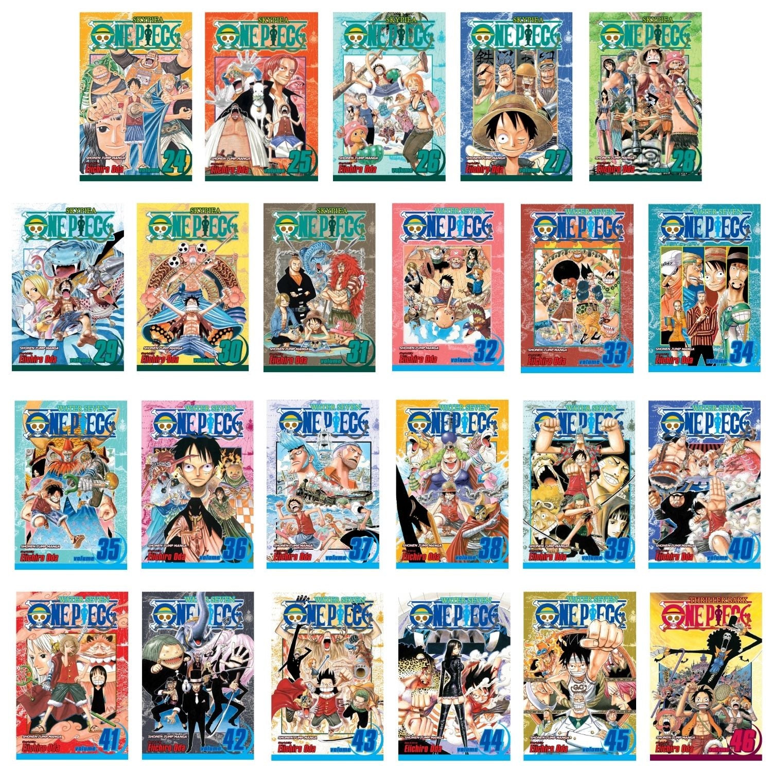 One Piece Collection Set 2: Vol 24-46(No Box/Poster-Just Books