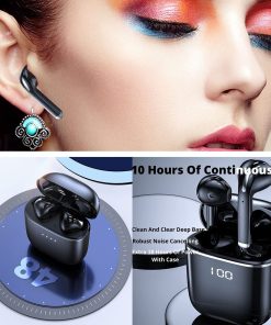 Bluetooth Earphones with 10 Hour Playtime Earbuds Bluetooth 5.0 with Heavy Clean Bass geeekyme.com
