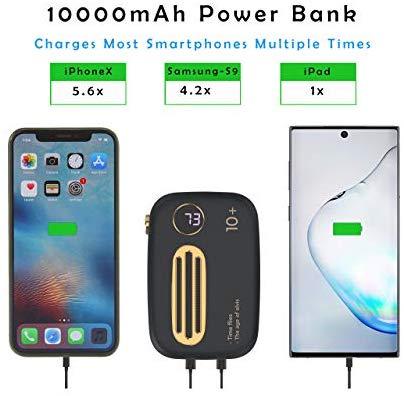 10000mAh Power Bank-Dual USB in-Out Max 4.5A- Natogears Mini Retro Portable Charger - Troogears