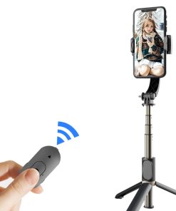 Gimbal Stabilizer for Smartphone with Extendable Bluetooth Selfie Stick/Tripod 1-Axis Multifunction Remote 360°Automatic Rotation iPhone/Android geeekyme.com