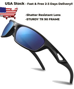 Polarized Sports Sunglasses Shatter Resistant Fishing, Cycling Glasses for Men-Women UV Protection Glasses