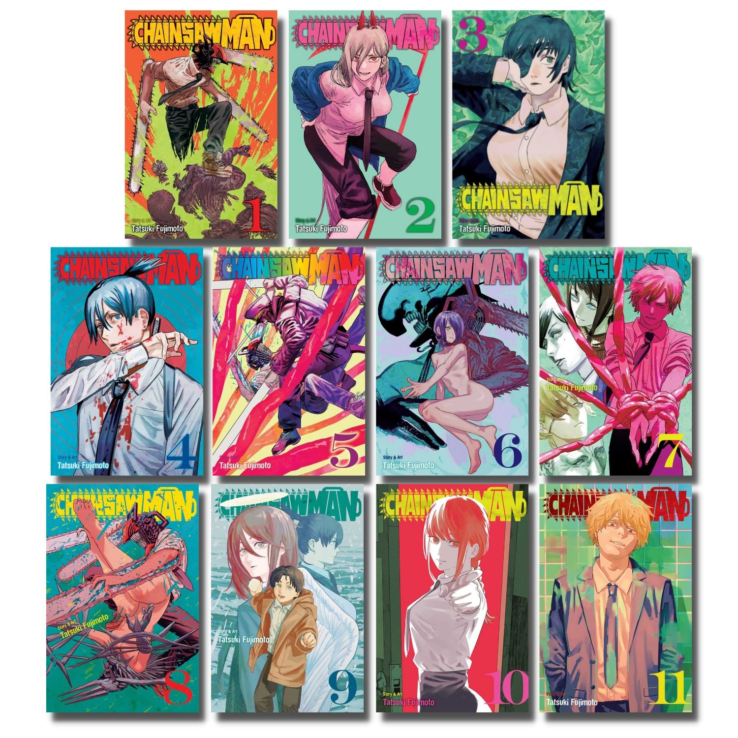 Chainsaw Man Tatsuki Fujimoto Manga Comic Vol 1 - Vol 15 English Version Set