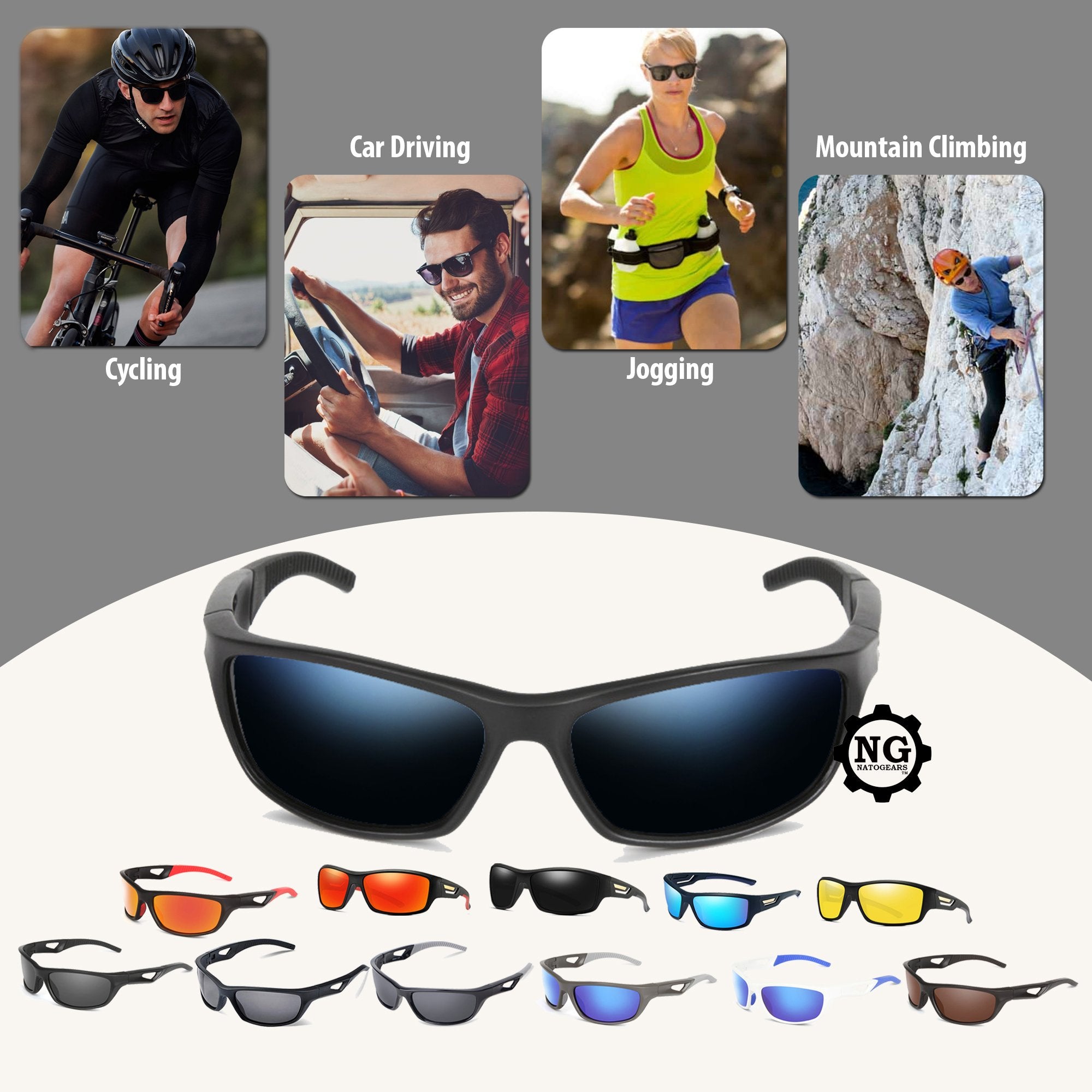 New Sports Sunglasses Men's Polarized Colorful Film Series Glasses Dust-proof Mirror Cycling Mirror Sunglasses With Glasses Case