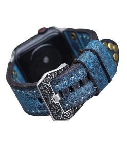 Rugged Studded Vintage Apple Watch Band Strap Crazy Cow Apple Watch Series 1 - 6 42mm 44mm