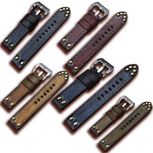 Rugged Studded Vintage Apple Watch Band Strap Crazy Cow Apple Watch Series 1 - 8 42mm 44mm