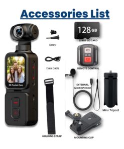 Pocket Action 5K Camera with Auto‑Rotating Lens